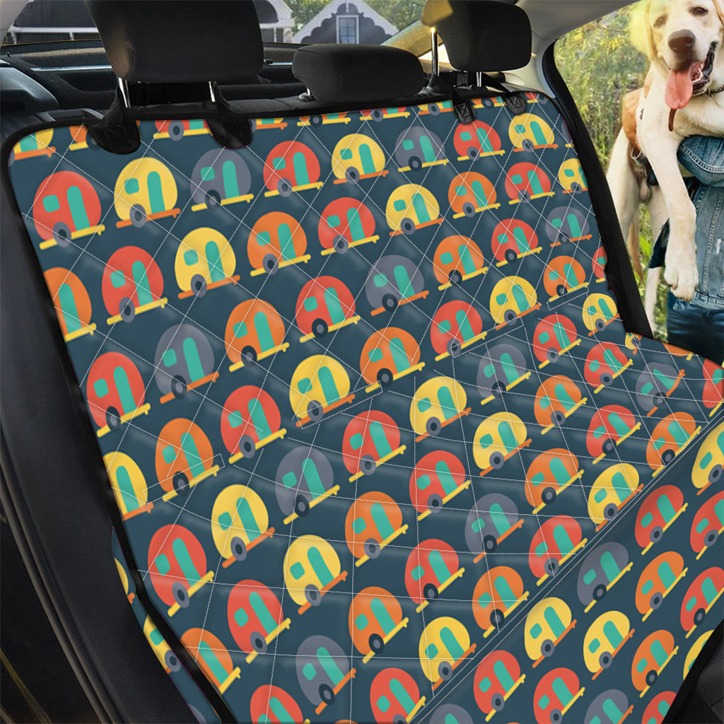 Camping Van Pattern Print Pet Car Back Seat Cover