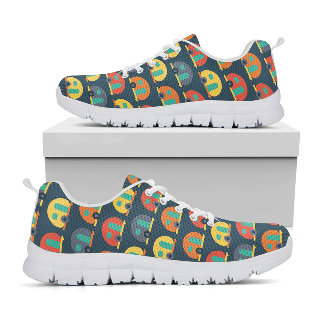 Camping Van Pattern Print White Sneakers