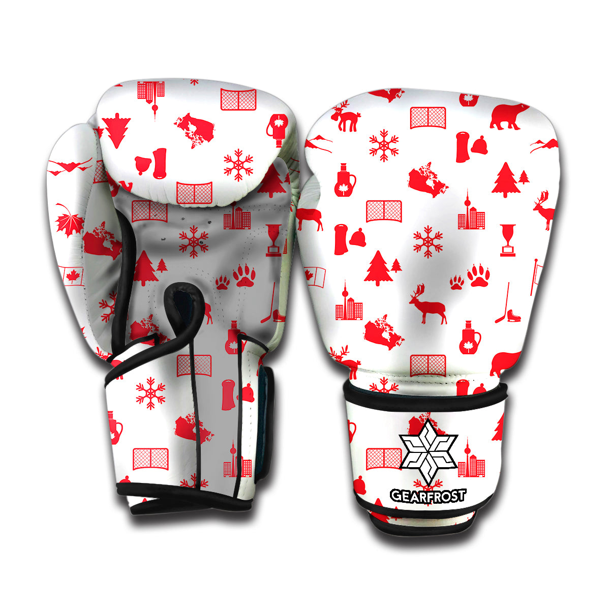 Canada Country Pattern Print Boxing Gloves