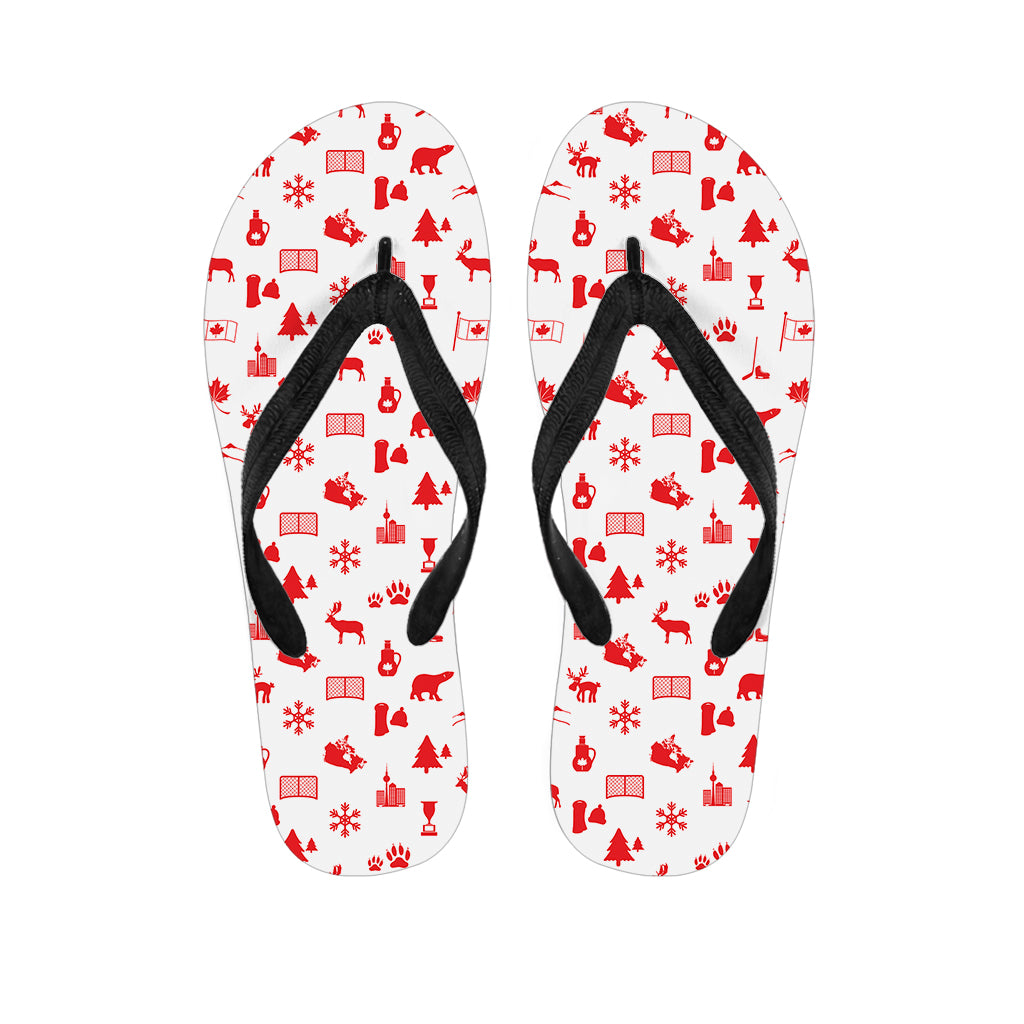 Canada Country Pattern Print Flip Flops