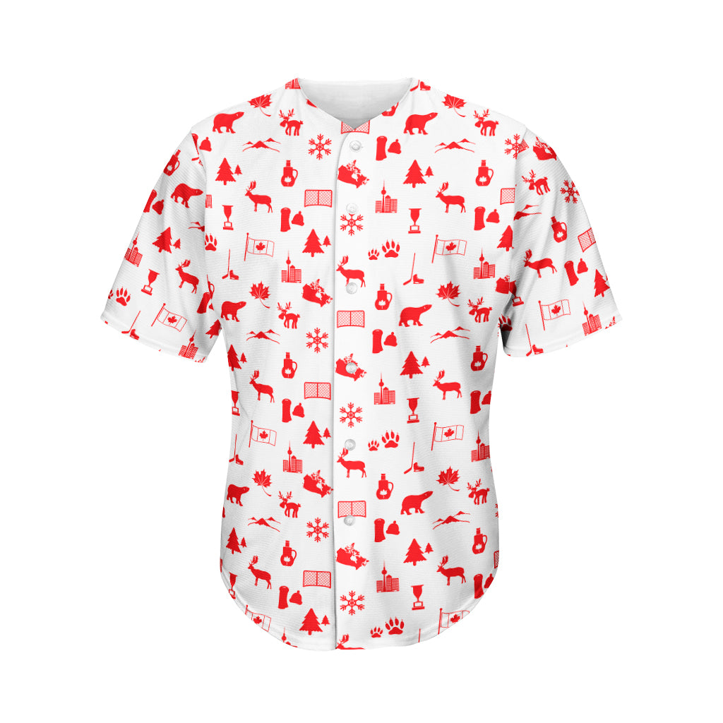 Canada Country Pattern Print Men's Baseball Jersey