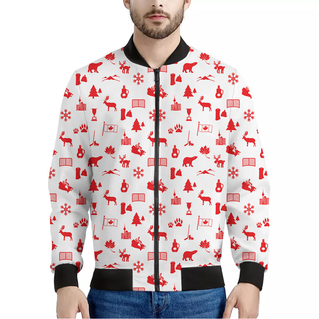 Canada Country Pattern Print Men's Bomber Jacket