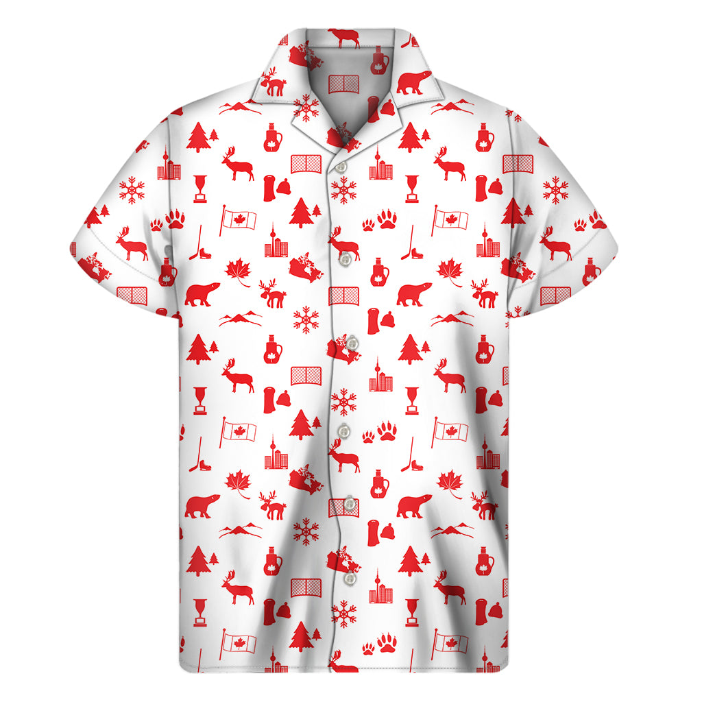 Canada Country Pattern Print Men's Short Sleeve Shirt