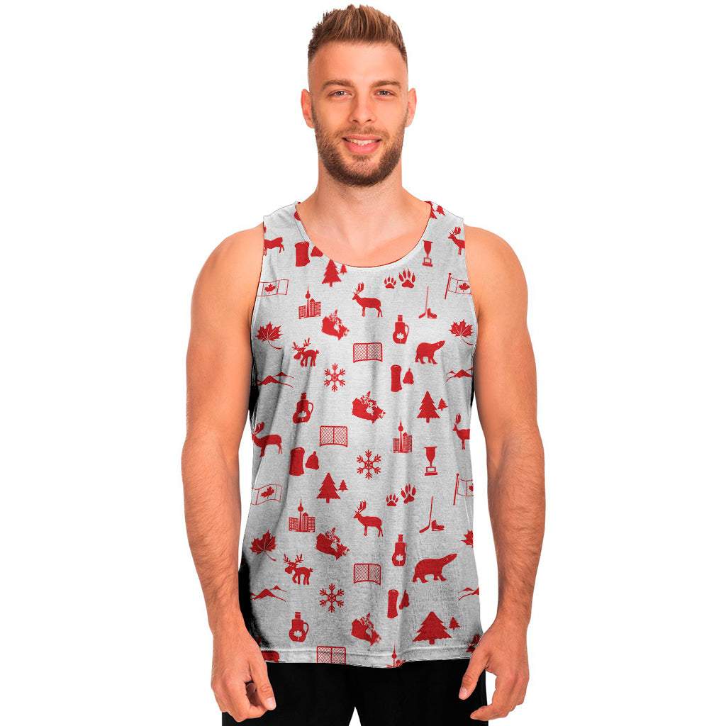 Canada Country Pattern Print Men's Tank Top