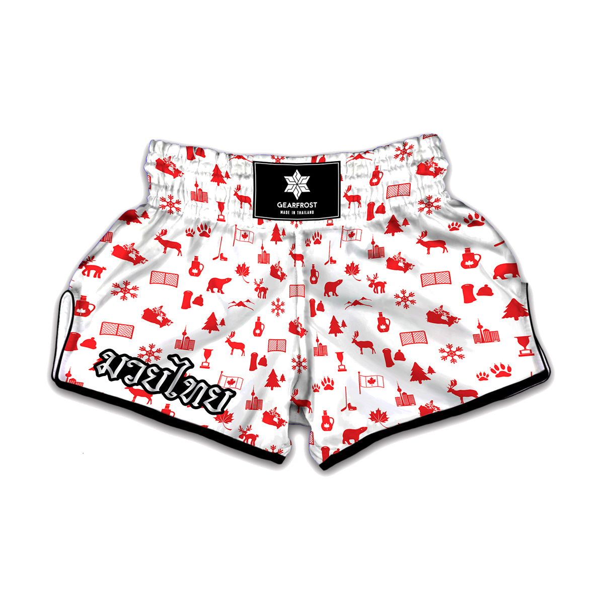 Canada Country Pattern Print Muay Thai Boxing Shorts