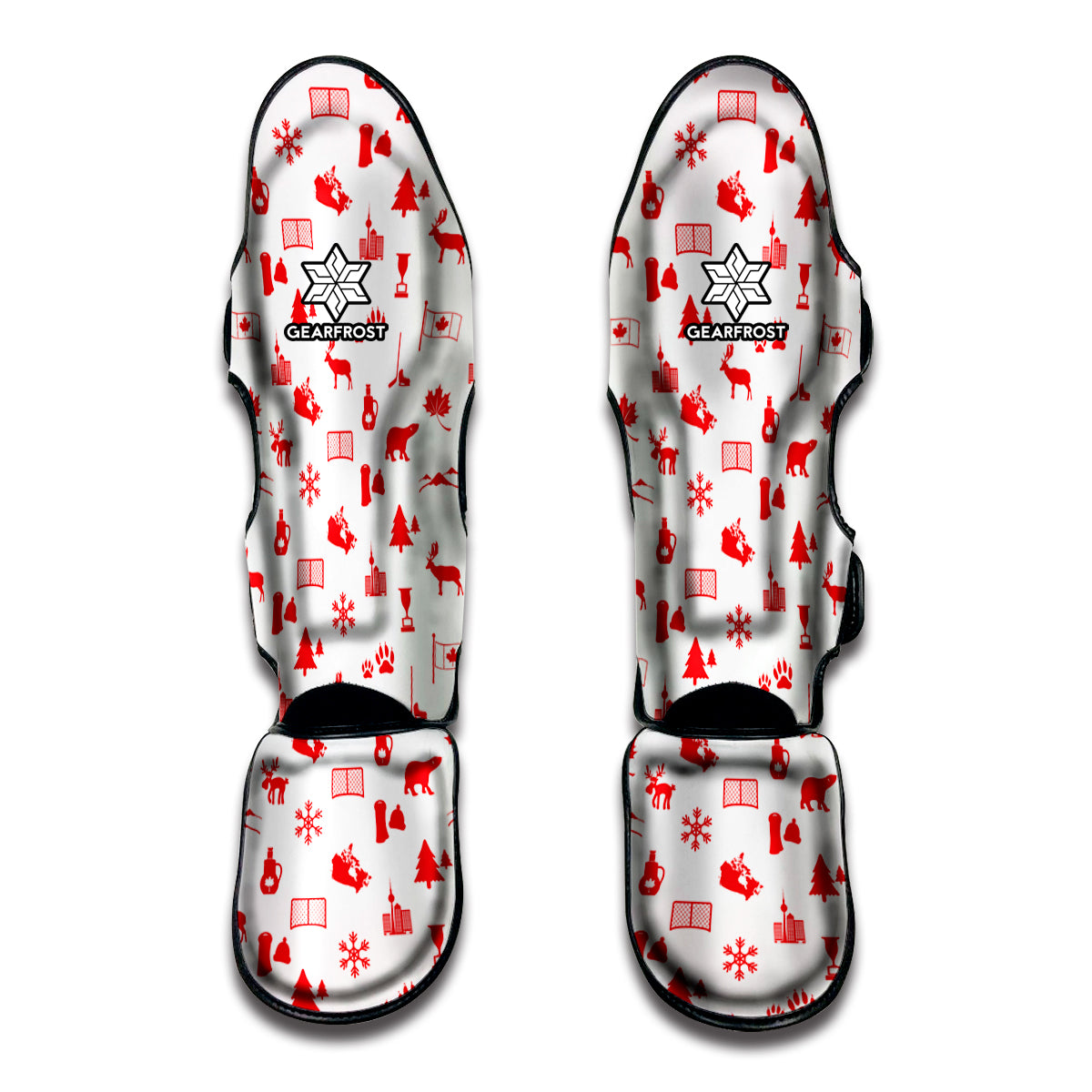 Canada Country Pattern Print Muay Thai Shin Guards