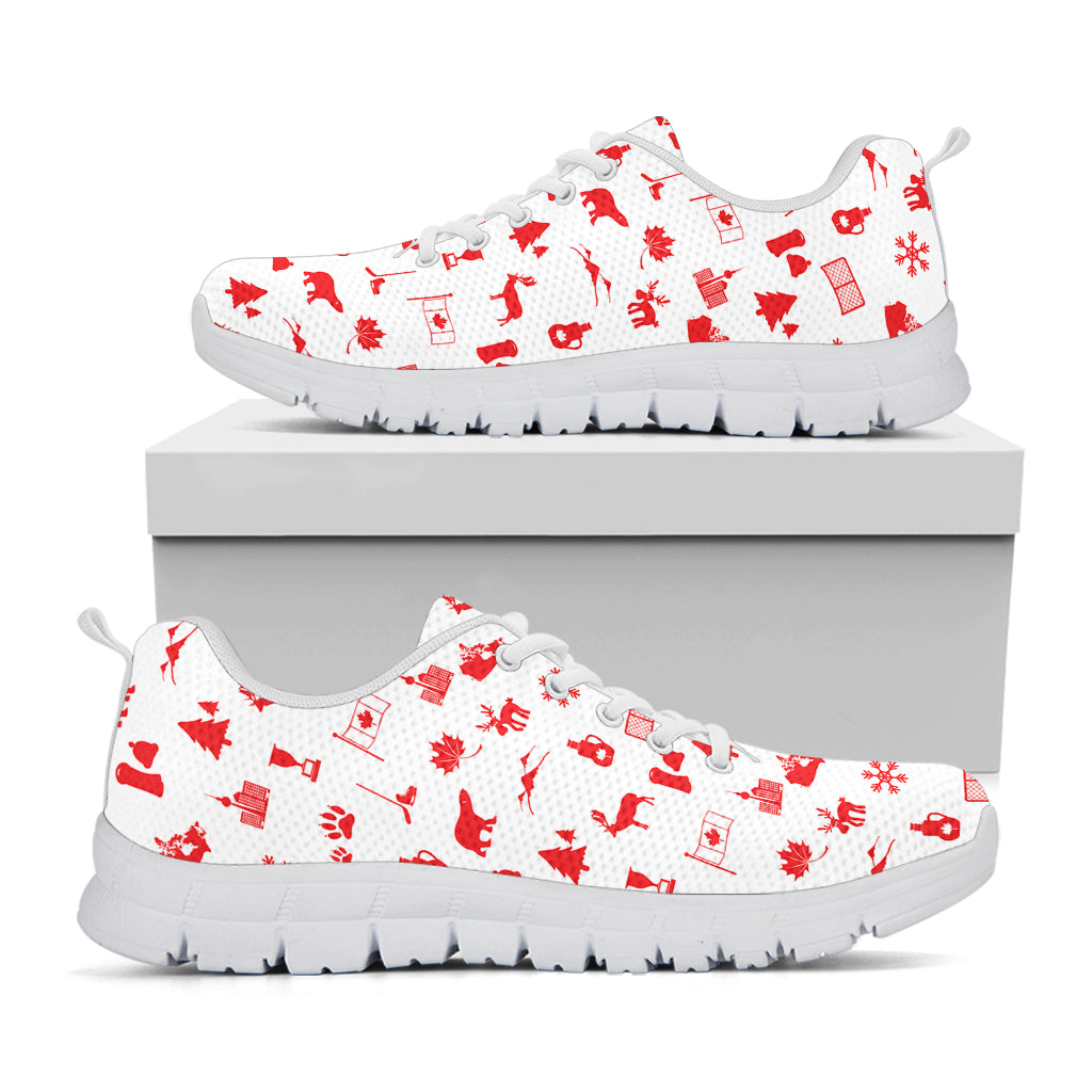 Canada Country Pattern Print White Sneakers