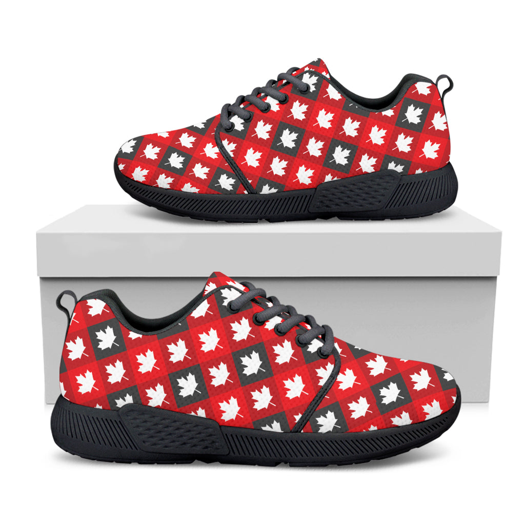 Canada Maple Leaf Pattern Print Black Athletic Shoes