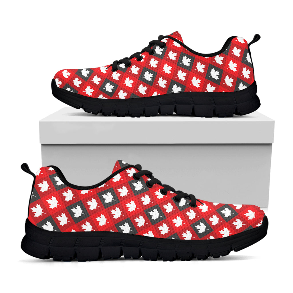 Canada Maple Leaf Pattern Print Black Sneakers