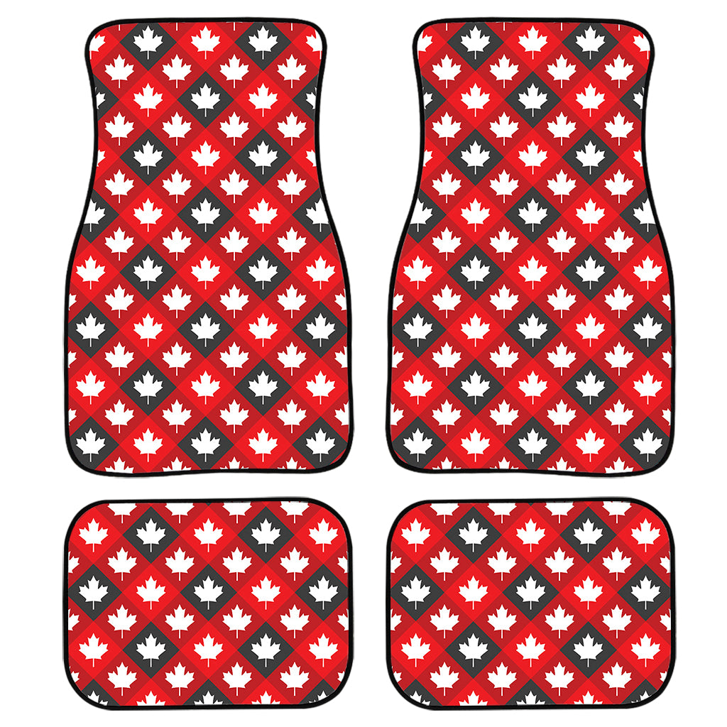 Canada Maple Leaf Pattern Print Front and Back Car Floor Mats