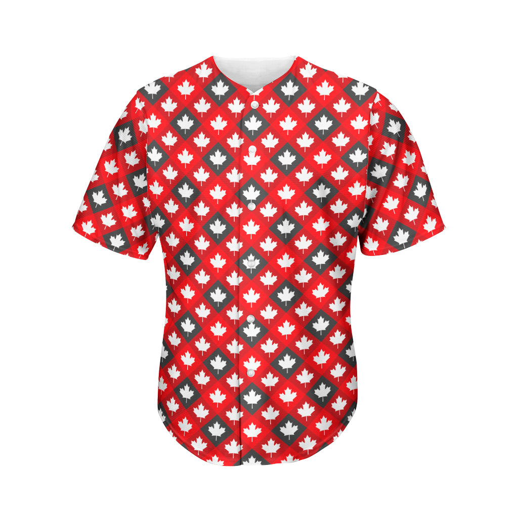 Canada Maple Leaf Pattern Print Men's Baseball Jersey