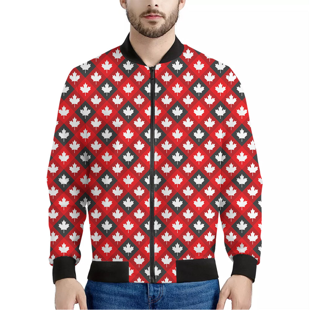 Canada Maple Leaf Pattern Print Men's Bomber Jacket