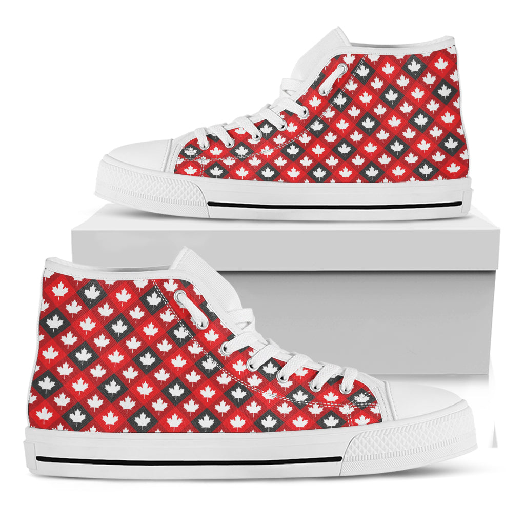 Canada Maple Leaf Pattern Print White High Top Shoes