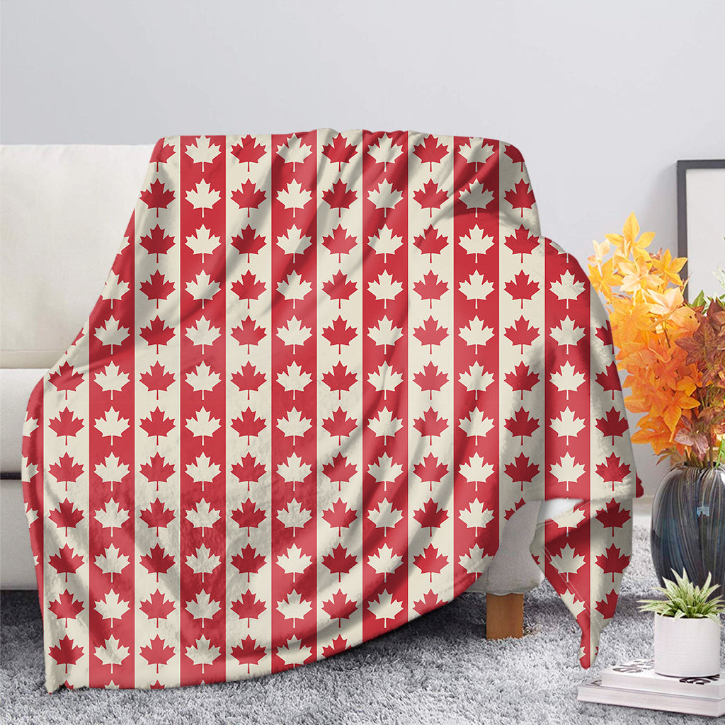 Canadian Maple Leaf Pattern Print Blanket