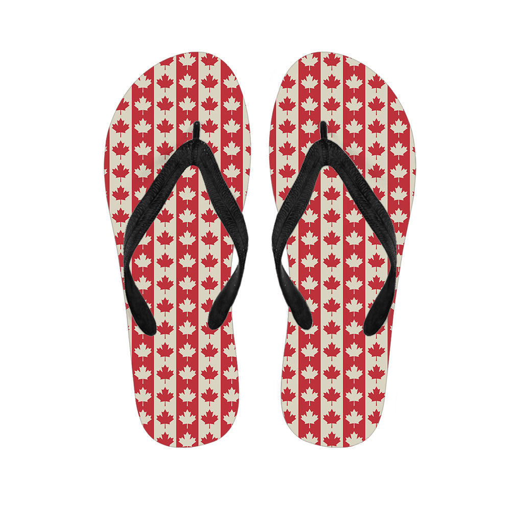 Canadian Maple Leaf Pattern Print Flip Flops