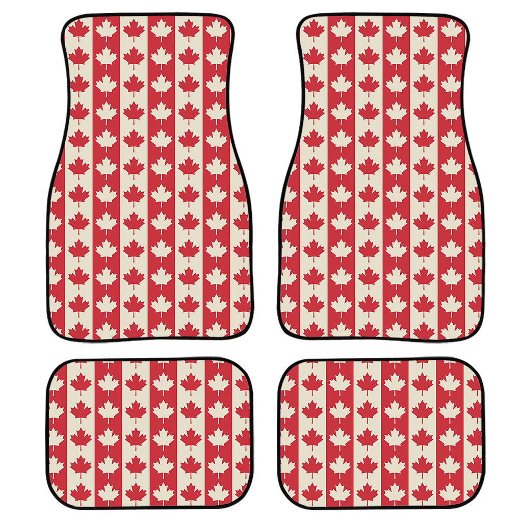 Canadian Maple Leaf Pattern Print Front and Back Car Floor Mats