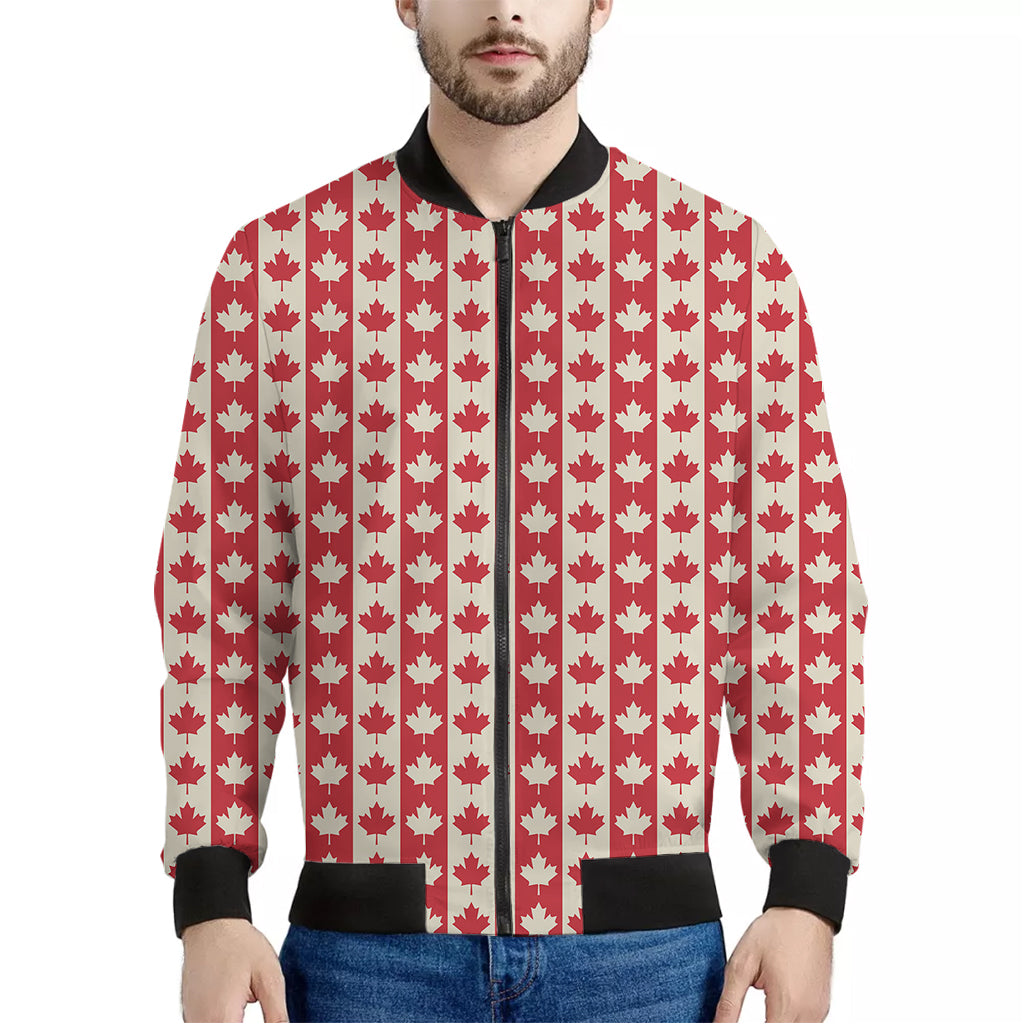 Canadian Maple Leaf Pattern Print Men's Bomber Jacket