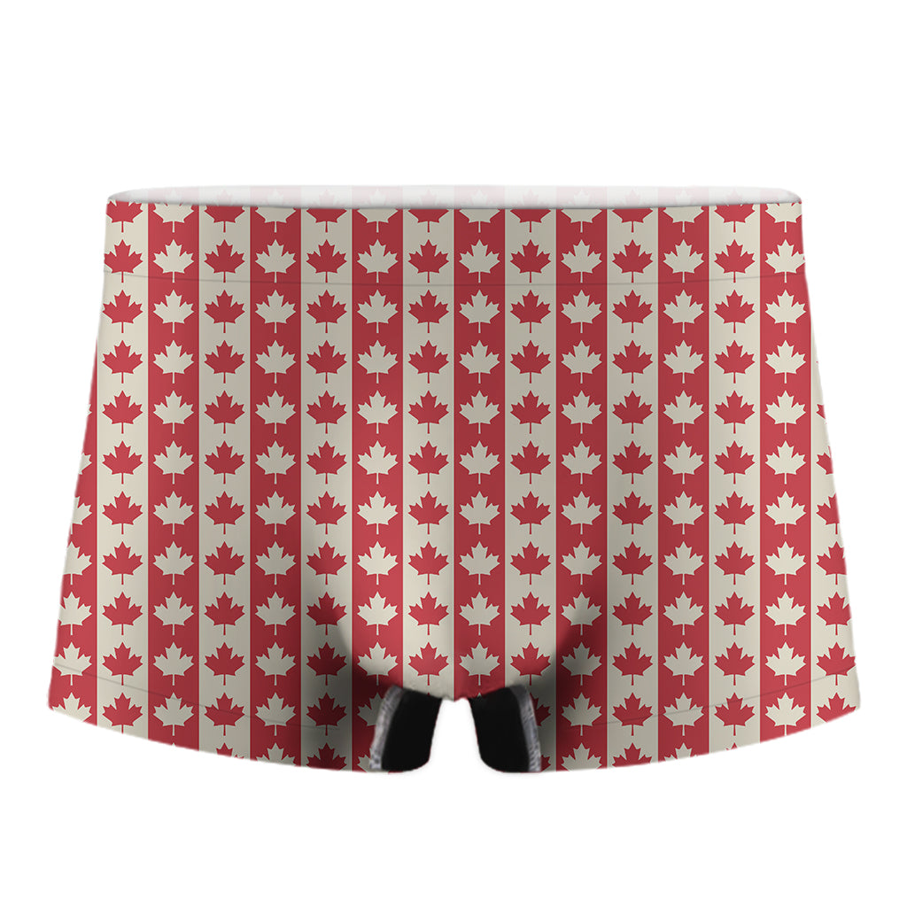 Canadian Maple Leaf Pattern Print Men's Boxer Briefs