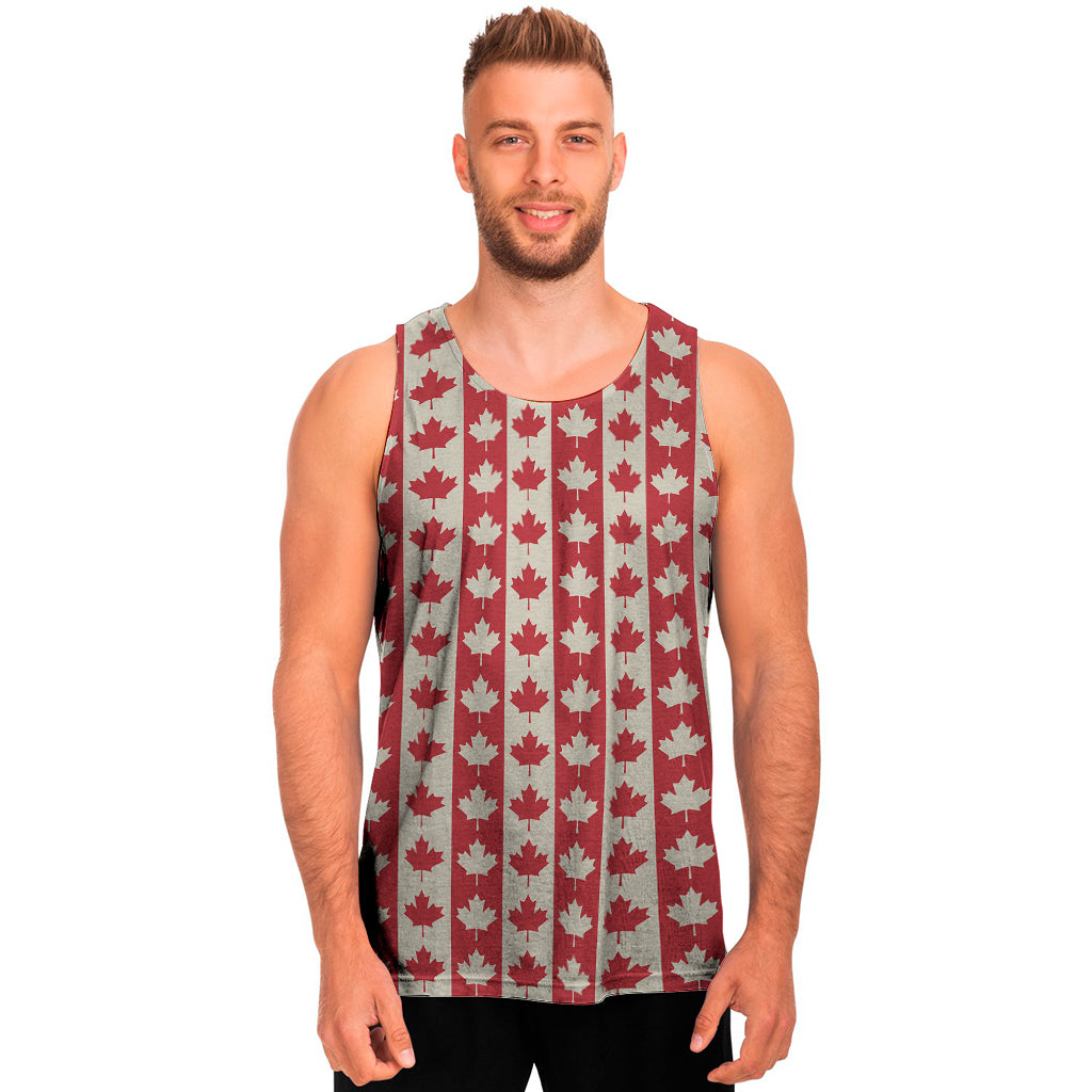 Canadian Maple Leaf Pattern Print Men's Tank Top