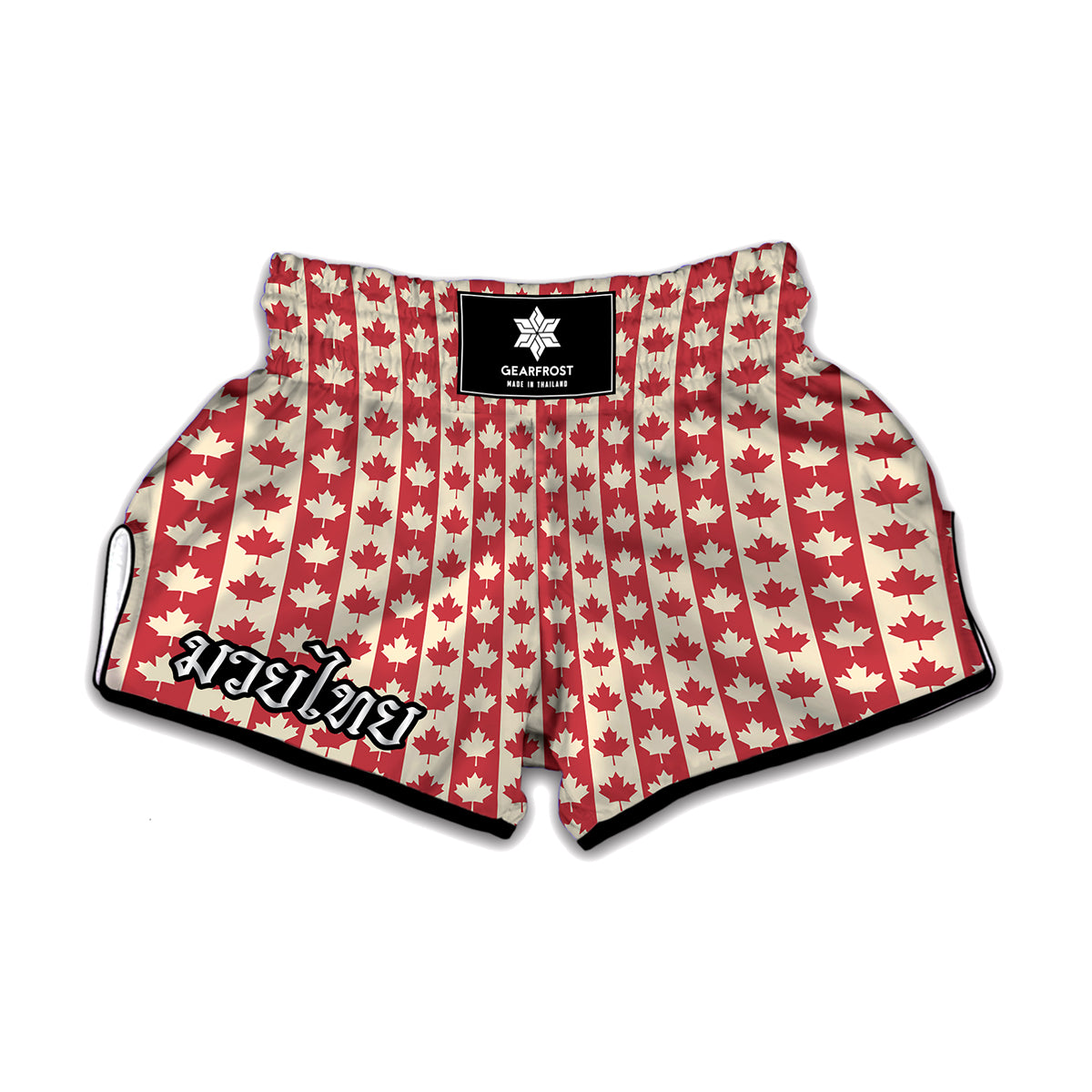 Canadian Maple Leaf Pattern Print Muay Thai Boxing Shorts