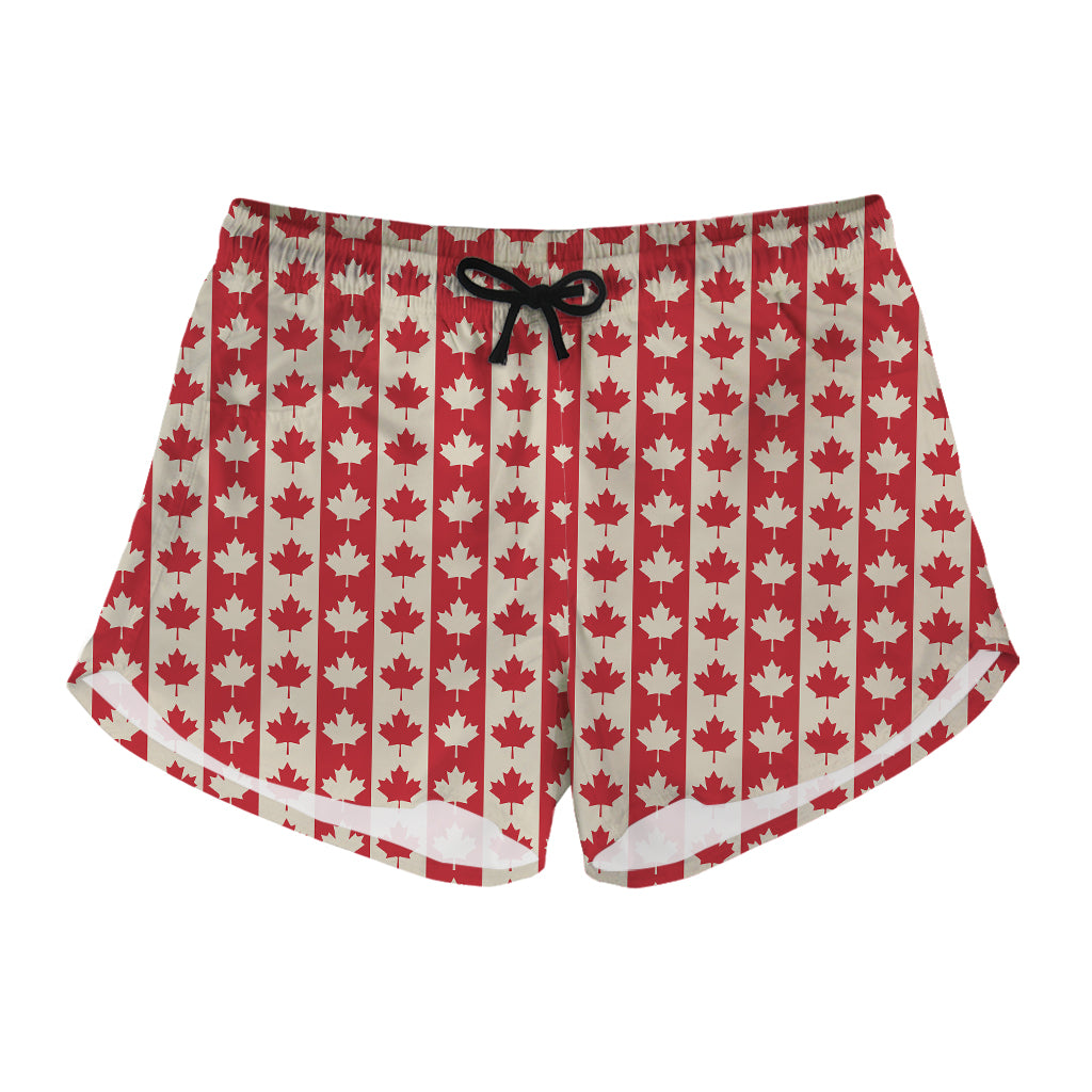 Canadian Maple Leaf Pattern Print Women's Shorts