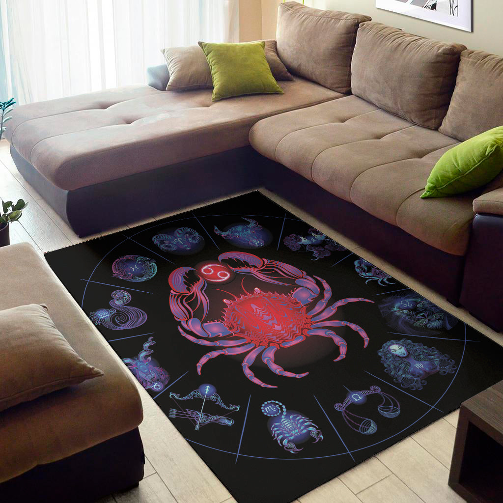 Cancer And Astrological Signs Print Area Rug