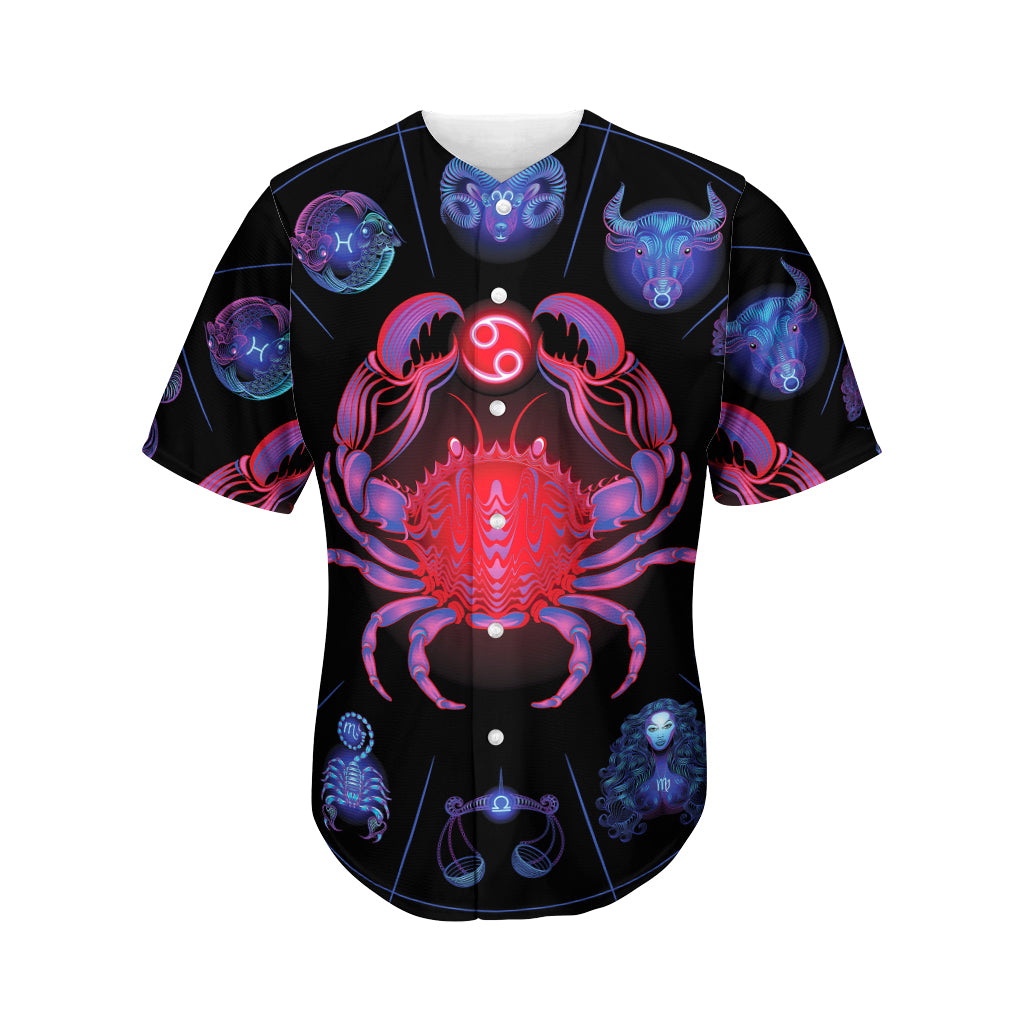 Cancer And Astrological Signs Print Men's Baseball Jersey