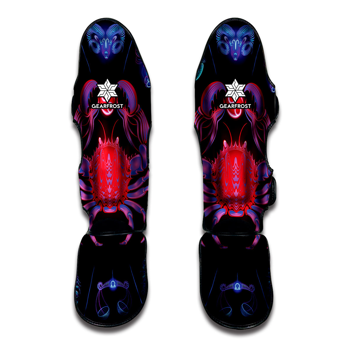 Cancer And Astrological Signs Print Muay Thai Shin Guards