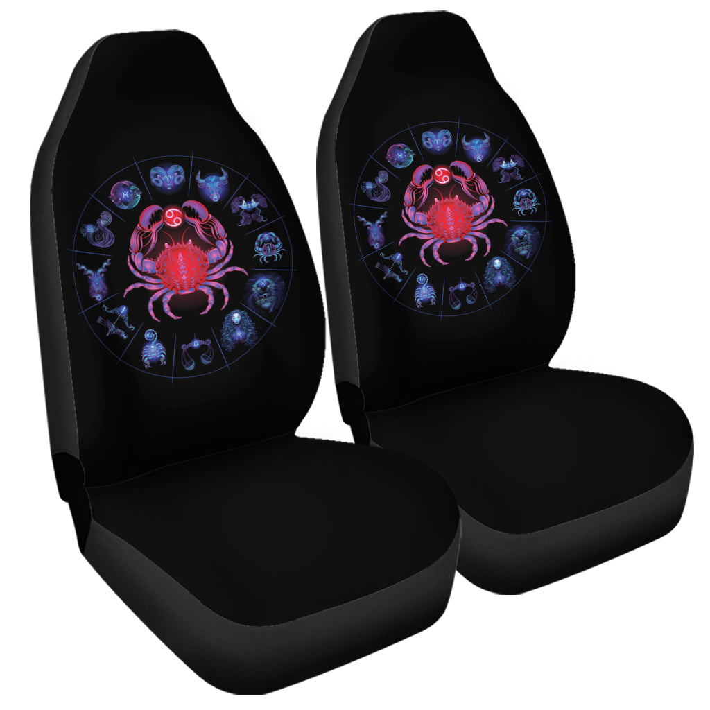 Cancer And Astrological Signs Print Universal Fit Car Seat Covers