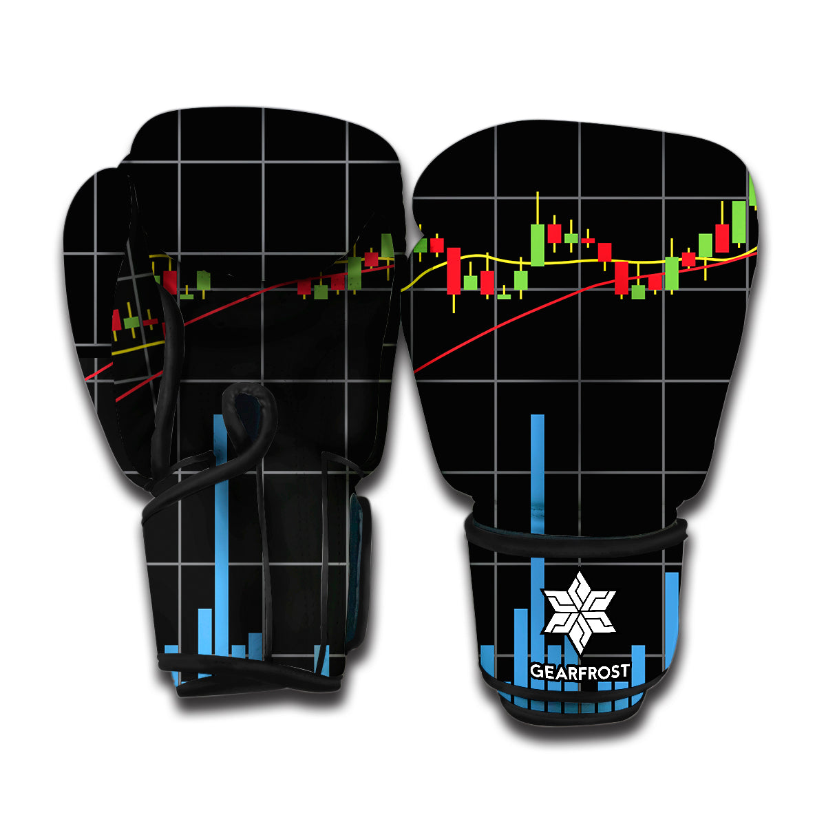 Candlestick Stock Graph Chart Print Boxing Gloves