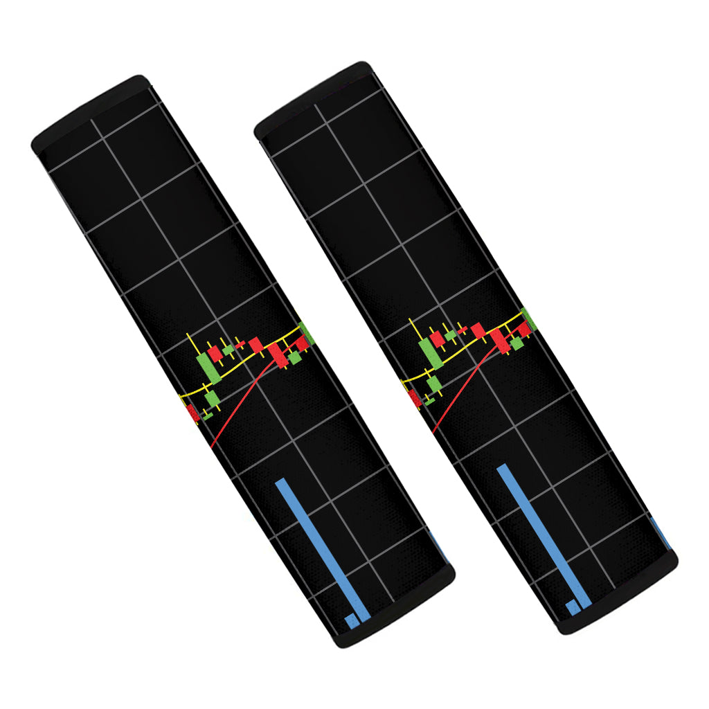 Candlestick Stock Graph Chart Print Car Seat Belt Covers