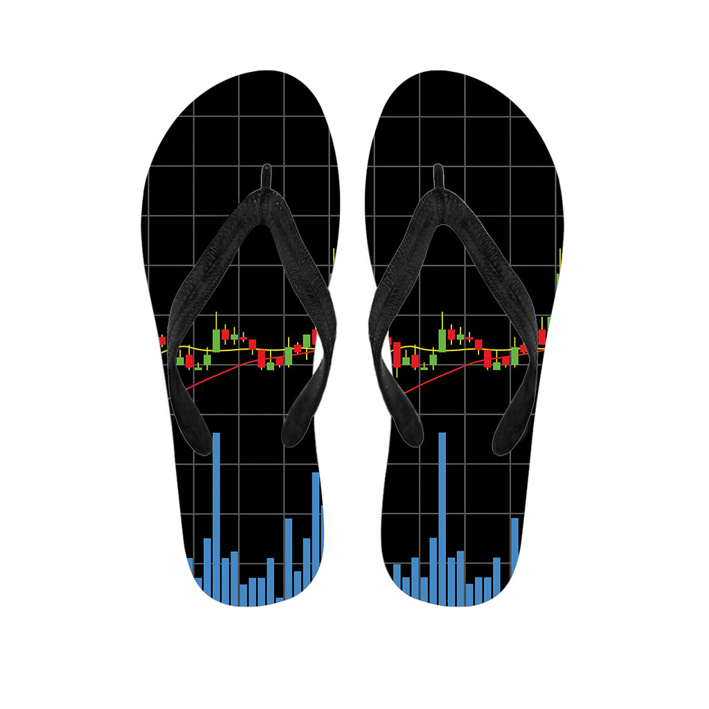 Candlestick Stock Graph Chart Print Flip Flops