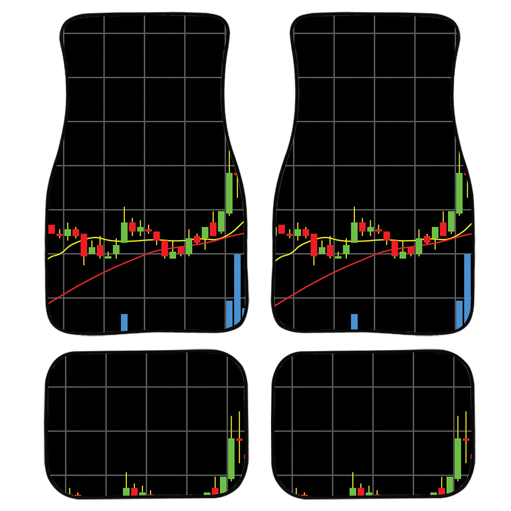 Candlestick Stock Graph Chart Print Front and Back Car Floor Mats