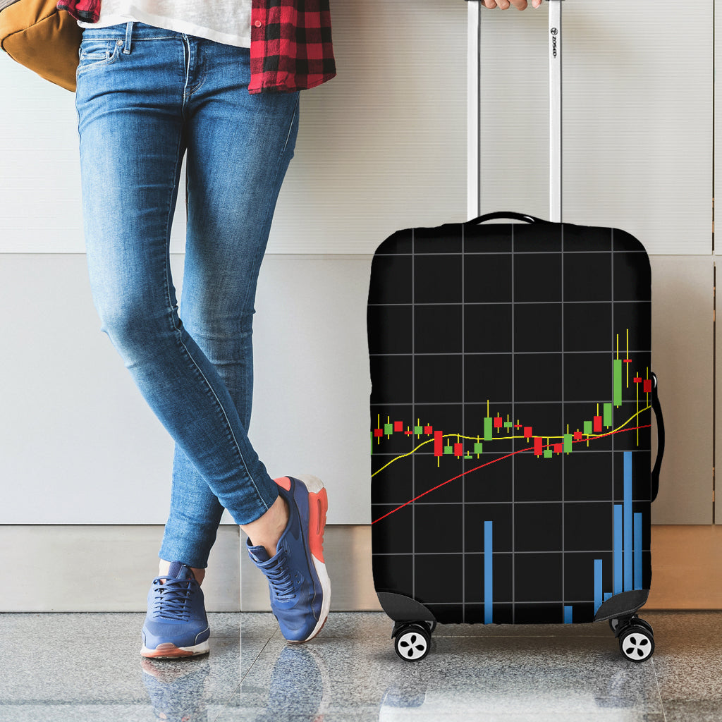 Candlestick Stock Graph Chart Print Luggage Cover