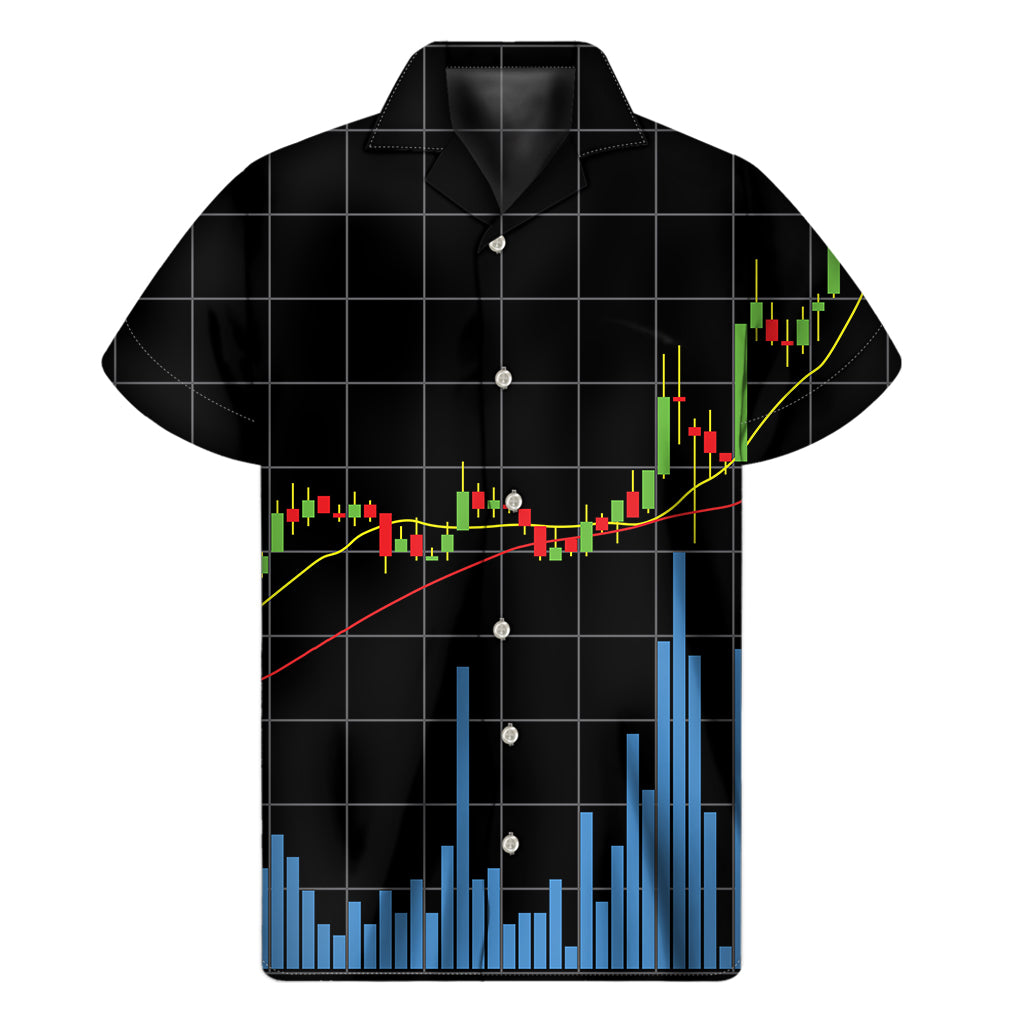 Candlestick Stock Graph Chart Print Men's Short Sleeve Shirt