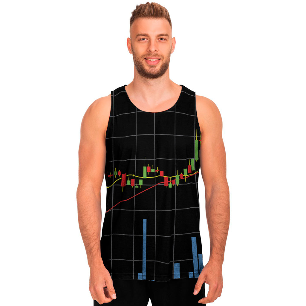 Candlestick Stock Graph Chart Print Men's Tank Top