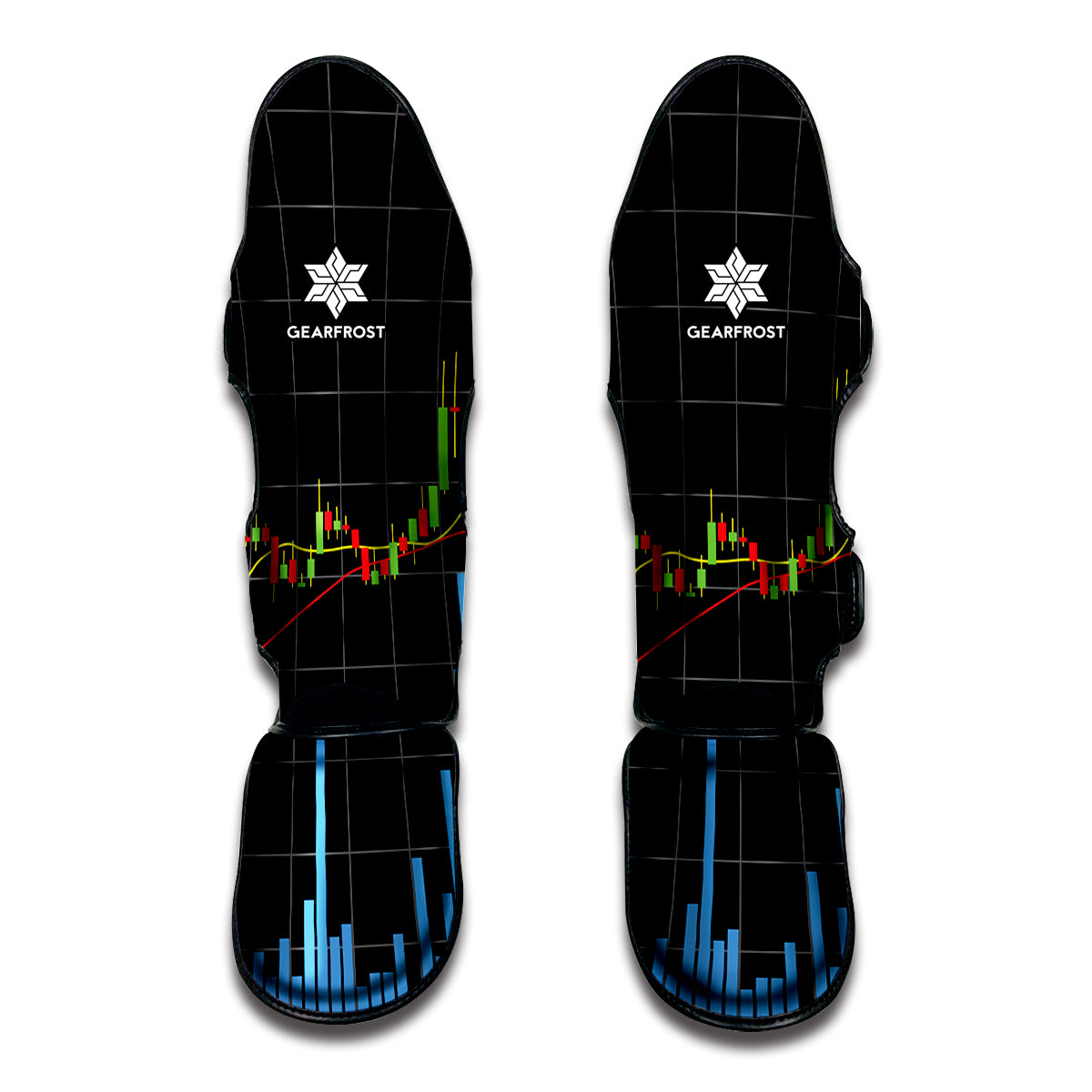 Candlestick Stock Graph Chart Print Muay Thai Shin Guards