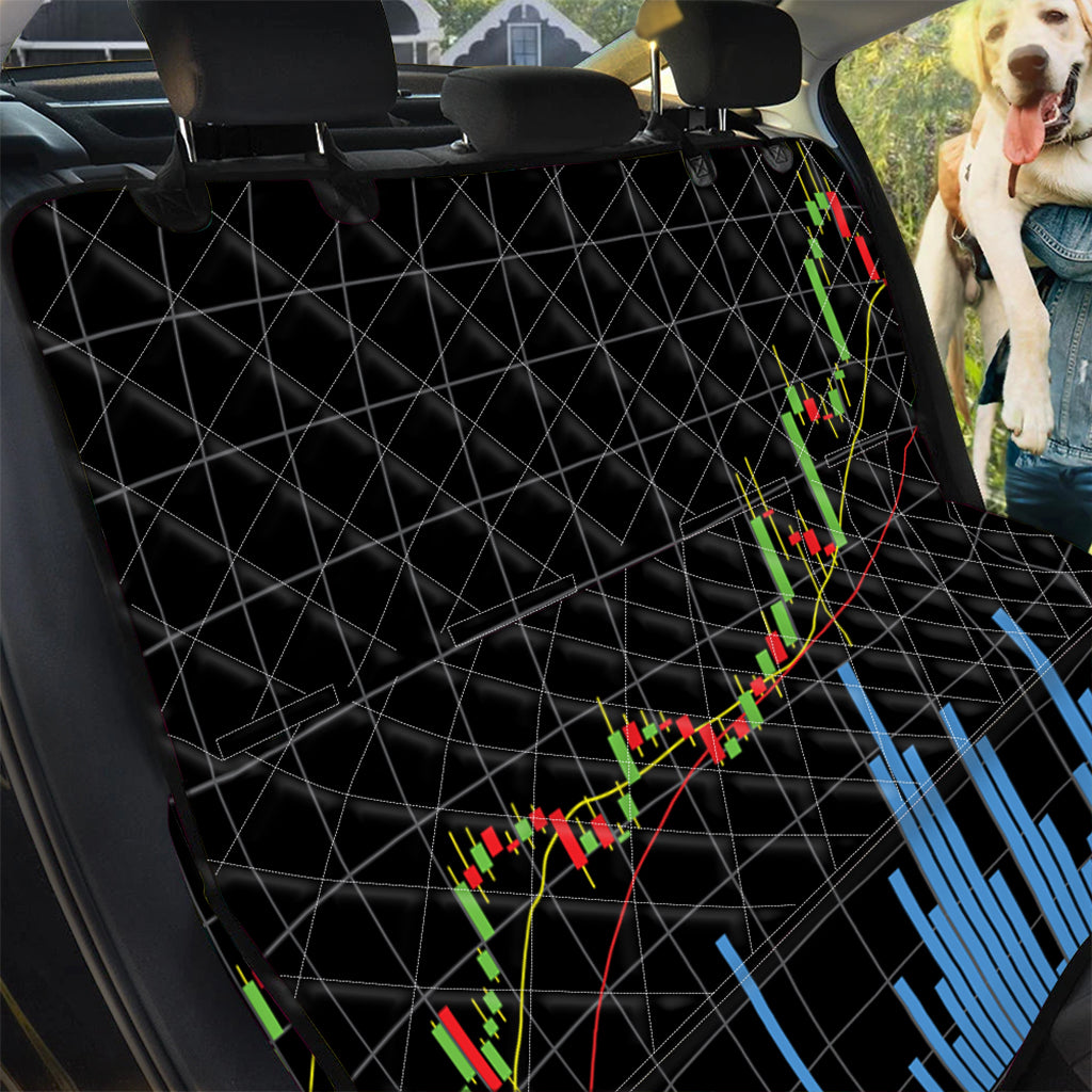 Candlestick Stock Graph Chart Print Pet Car Back Seat Cover