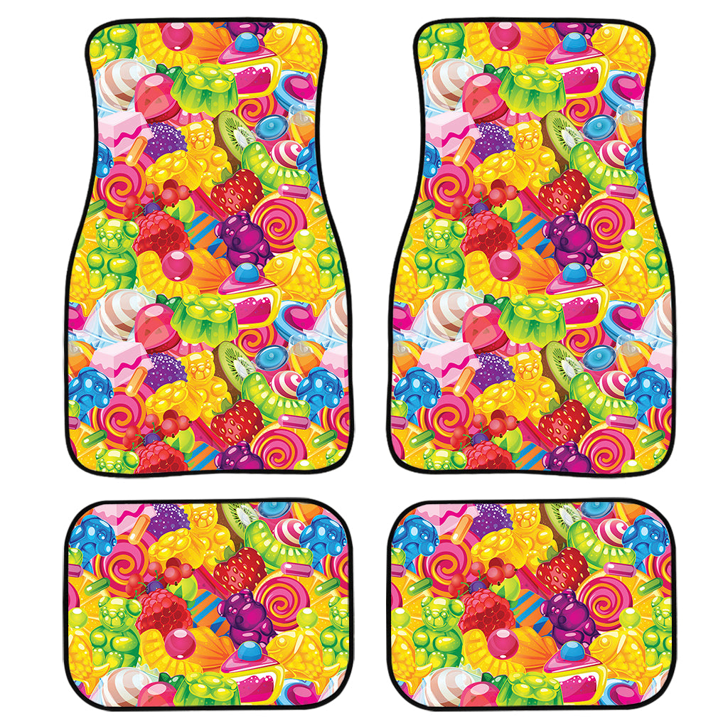 Candy And Jelly Pattern Print Front and Back Car Floor Mats