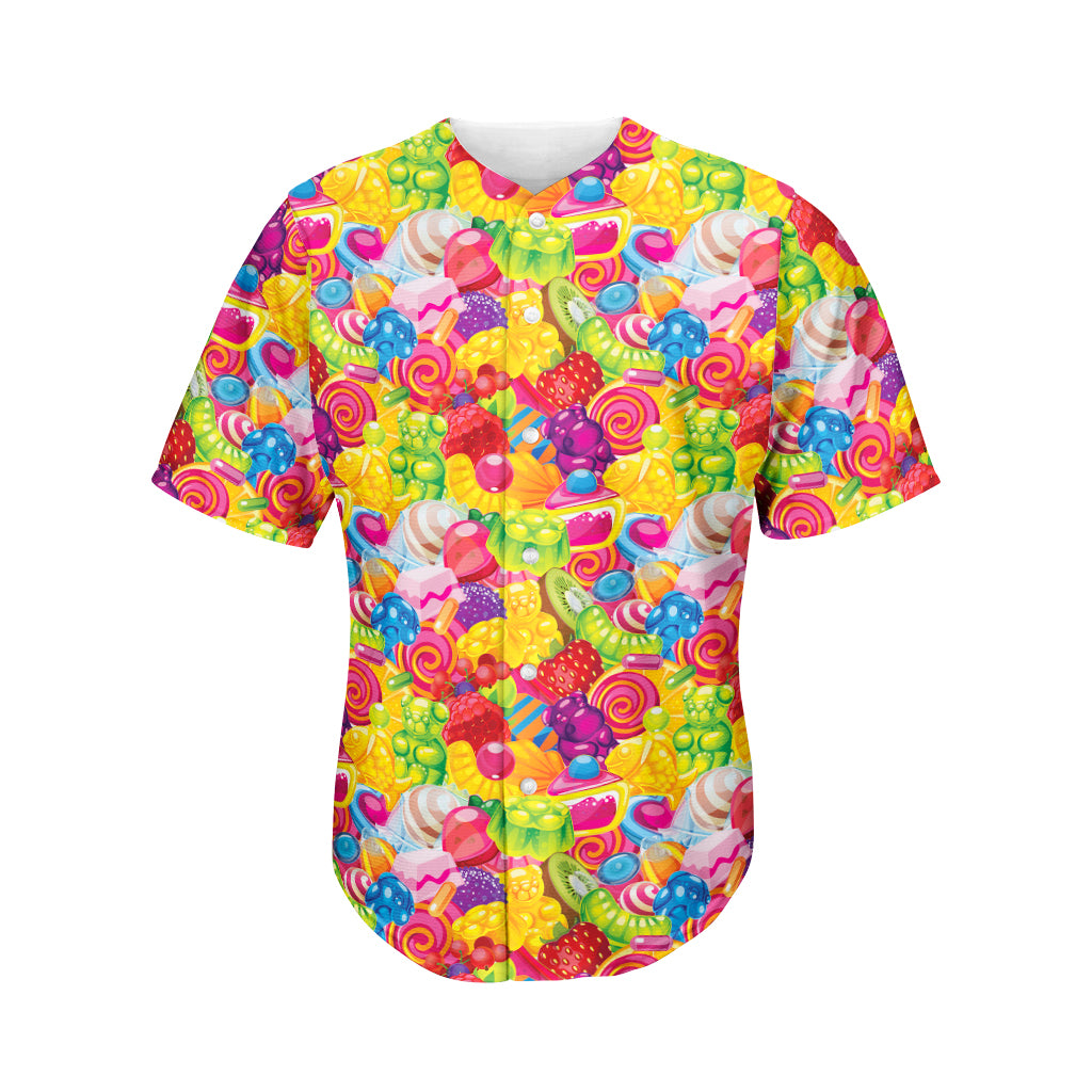 Candy And Jelly Pattern Print Men's Baseball Jersey