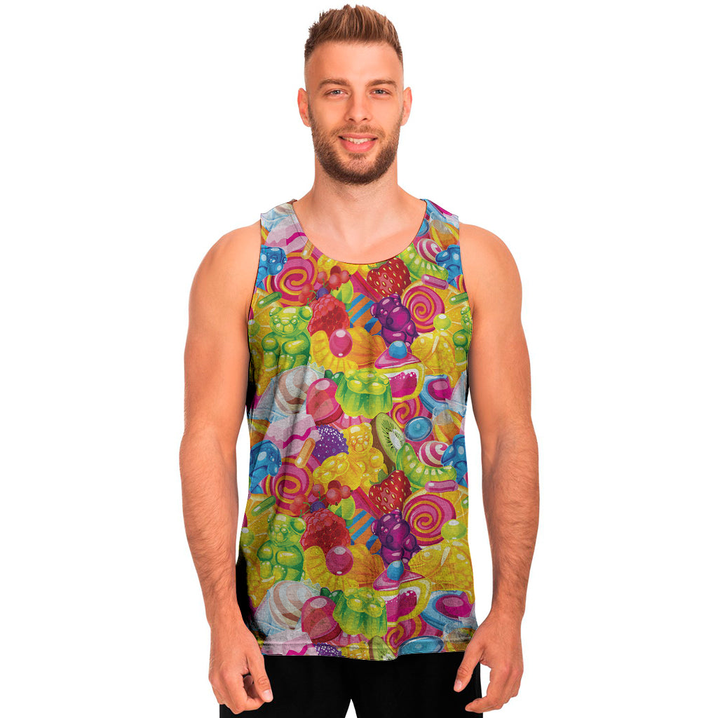 Candy And Jelly Pattern Print Men's Tank Top