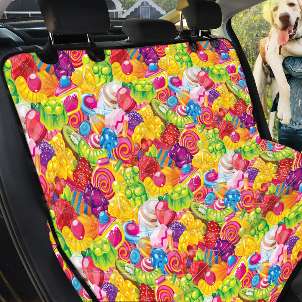 Candy And Jelly Pattern Print Pet Car Back Seat Cover