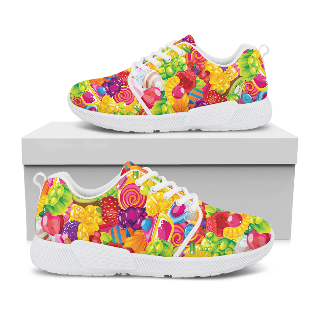 Candy And Jelly Pattern Print White Athletic Shoes