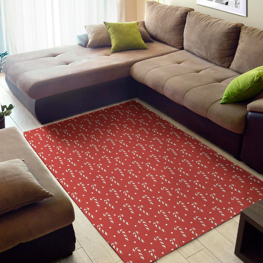 Candy Cane Polka Dot Pattern Print Area Rug