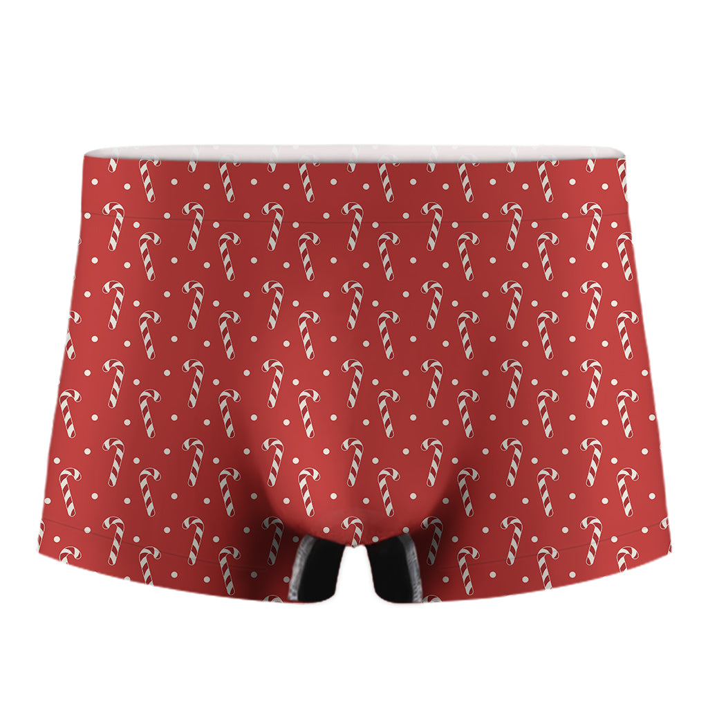 Candy Cane Polka Dot Pattern Print Men's Boxer Briefs