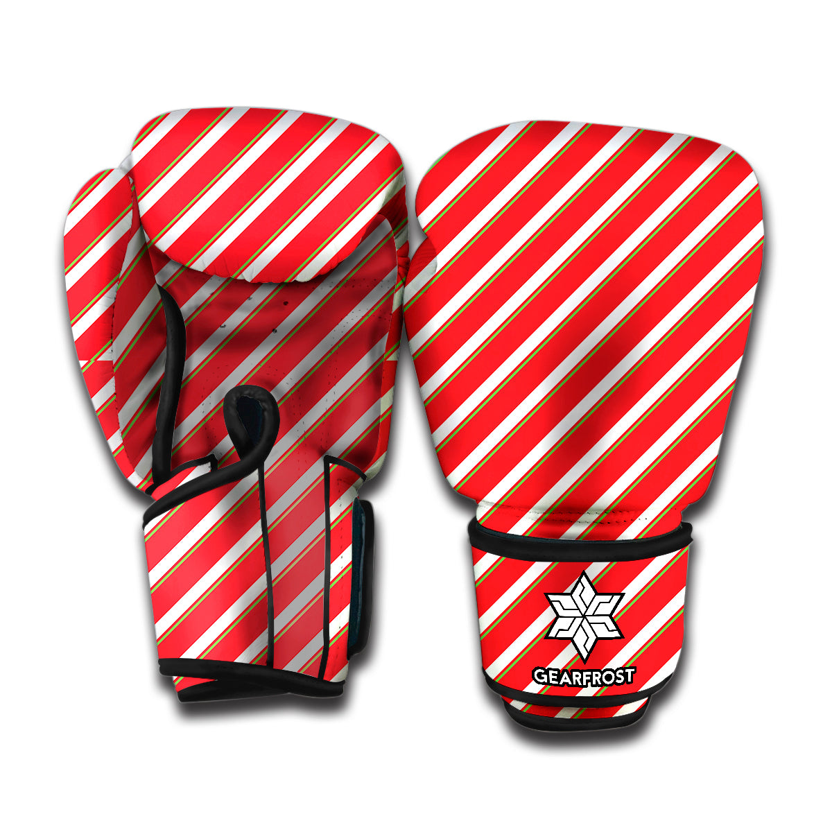 Candy Cane Stripe Pattern Print Boxing Gloves