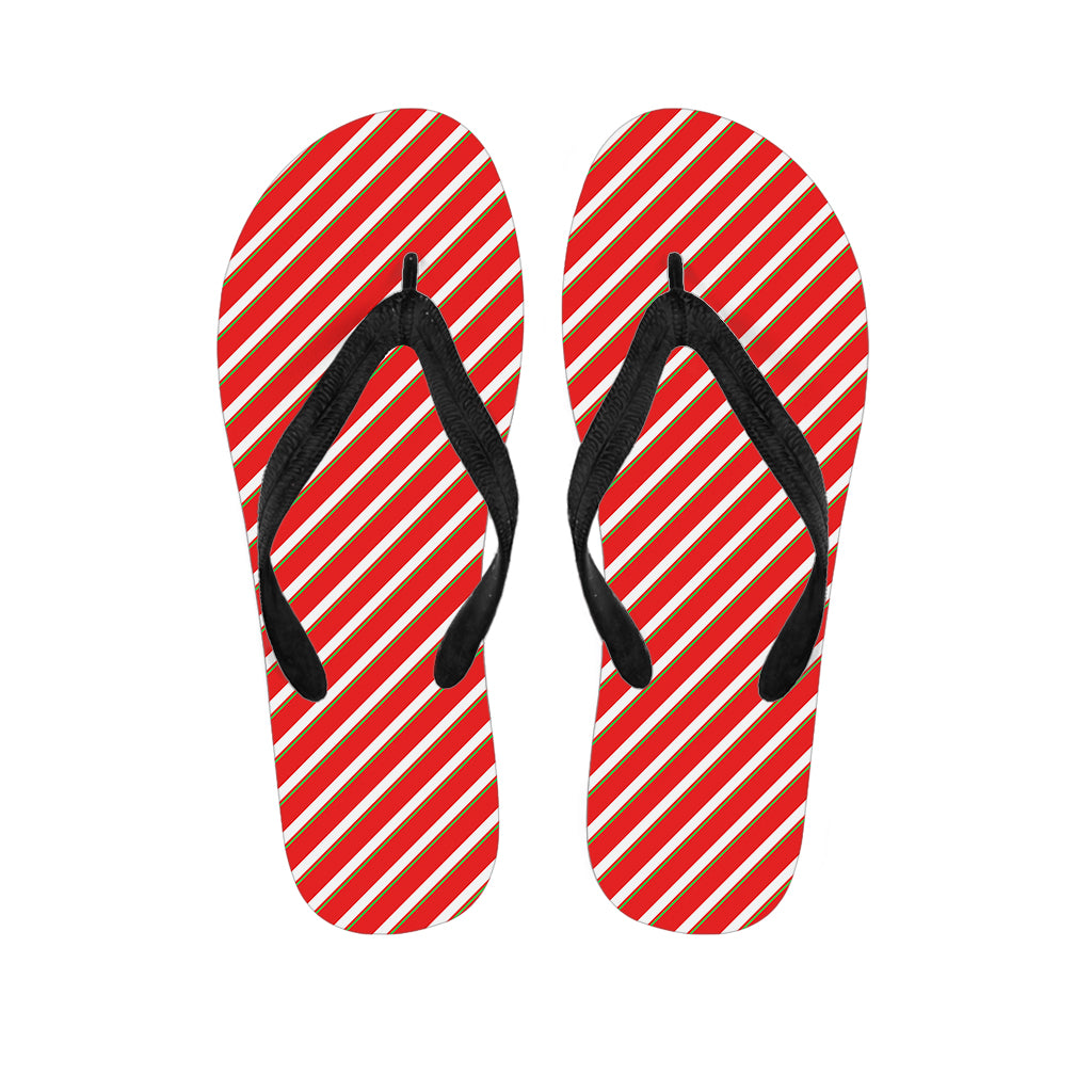 Candy Cane Stripe Pattern Print Flip Flops