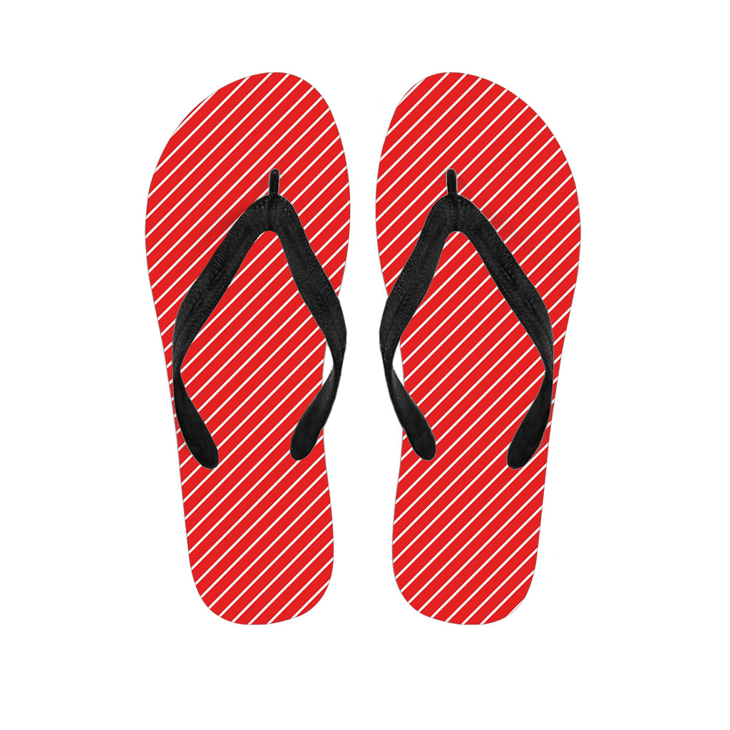 Candy Cane Striped Pattern Print Flip Flops