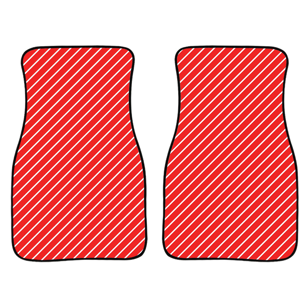 Candy Cane Striped Pattern Print Front Car Floor Mats