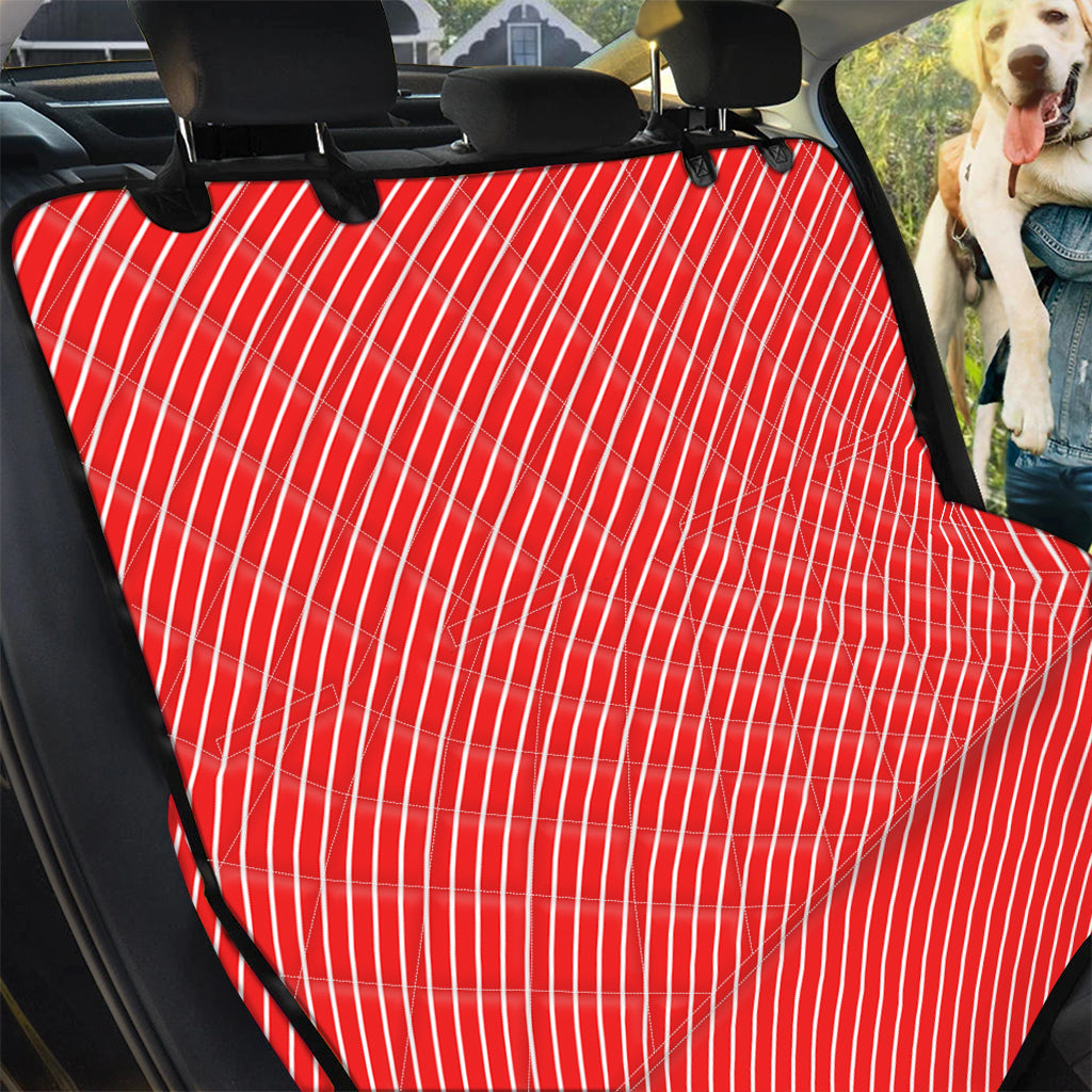 Candy Cane Striped Pattern Print Pet Car Back Seat Cover